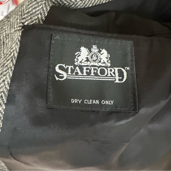 Stafford Mens Vintage Harris Tweed Two Button Sport Coat Blazer Herringbone 41R - Picture 8 of 16